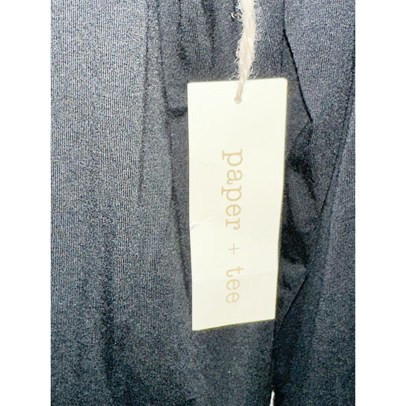 Plus Size 2X Black Stretchy Paper + Tee Lace Hem Top Shirt Soft Curvy Fit - Picture 9 of 10